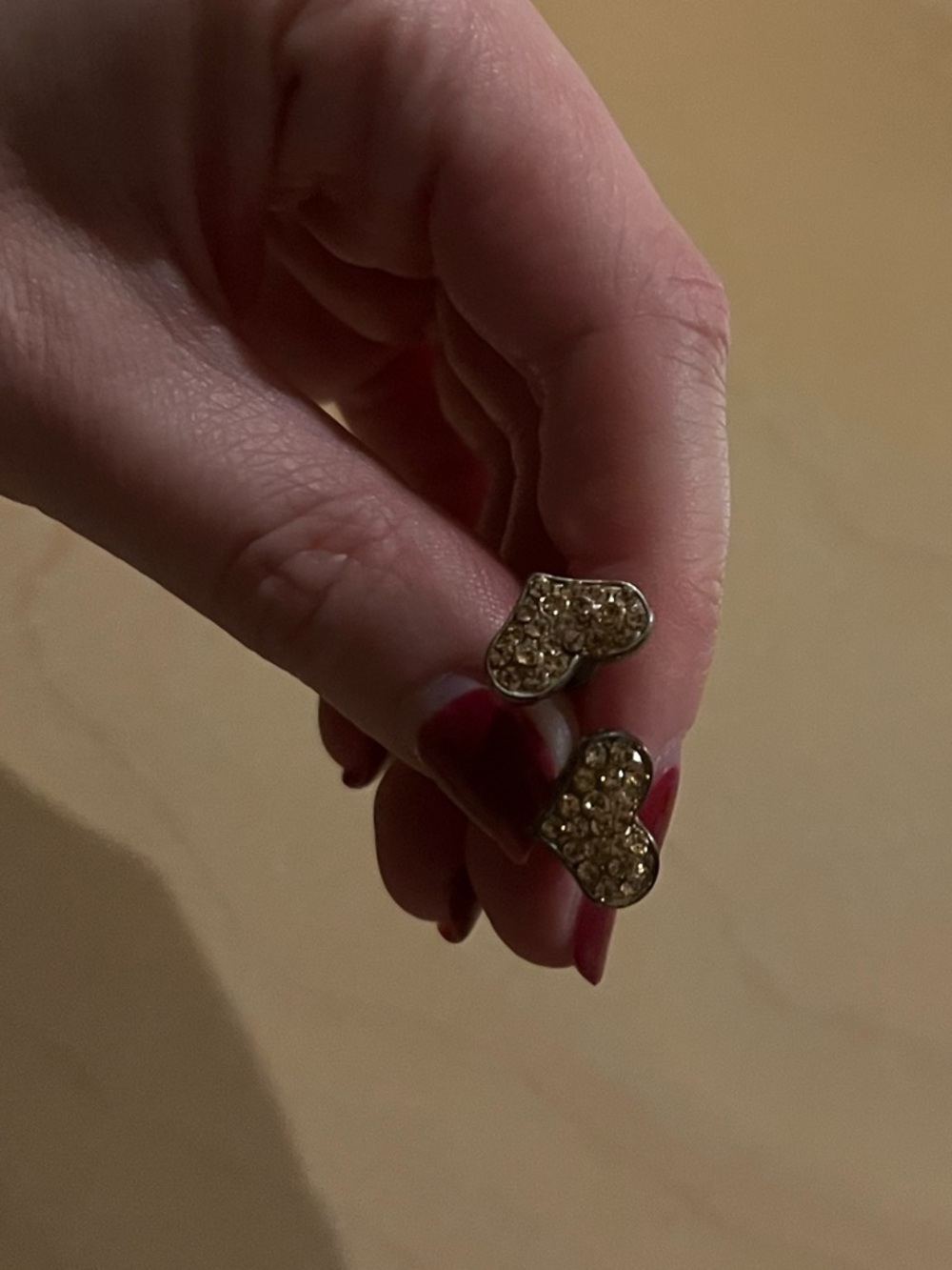 Gold Heart Stud Earrings
